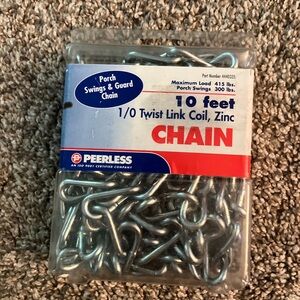 PEERLESS PORCH SWING & GUARD CHAIN 10 ft. 1/0 Twist Link Coil Zinc 415 Lbs. Max.